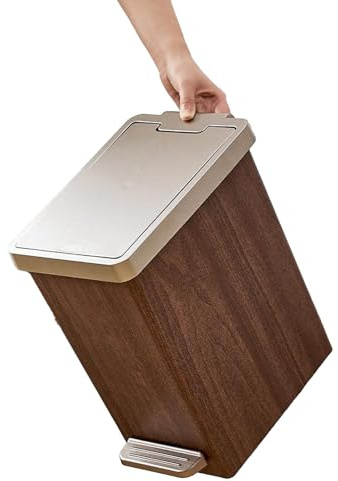 Opdestn Cubo De Basura De Cocina | Papelera De Baño Con Tapa Y Pedal | Papelera Fina Para Sala De Estar Baño Garaje Habitación Despacho Dormitorio