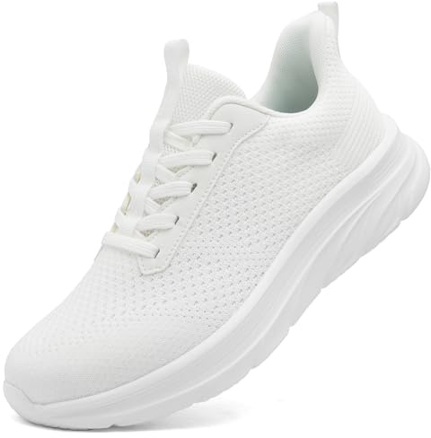 DimaiGlobal Zapatillas Deportivas Hombre Slip On Zapatillas de Deporte Sneakers Calzado Deportivo Ligeras y Transpirables Zapatillas Running Correr Zapatillas Sin Cordones 40EU Blanco