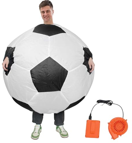 Lunaobrik Erwachsene Aufblasbare Kostüme,Aufblasbare Fußball-Form Kostüm Größe Erwachsene | Uniform Cosplay Spaß Für Geburtstag Weihnachten Halloween Feste Damen Herren