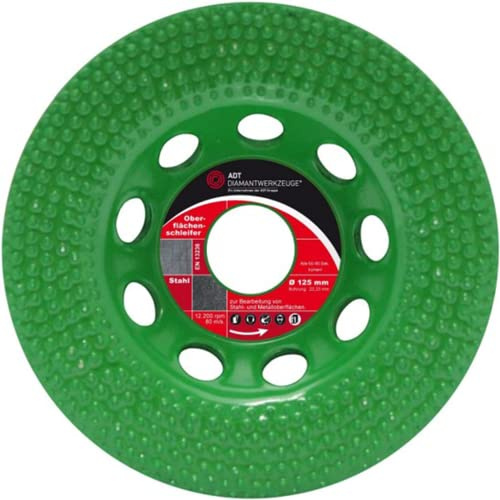 ADT DIAMANTWERKZEUGE | Diamant Schleiftopf ø 125mm / 22,23 mm Oberflächenschleifer GROB für Stahl | Farbe, Kleber, Epoxid, Anstrich