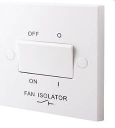 BG Triple Pole Fan Isolator Switch - Square Edge