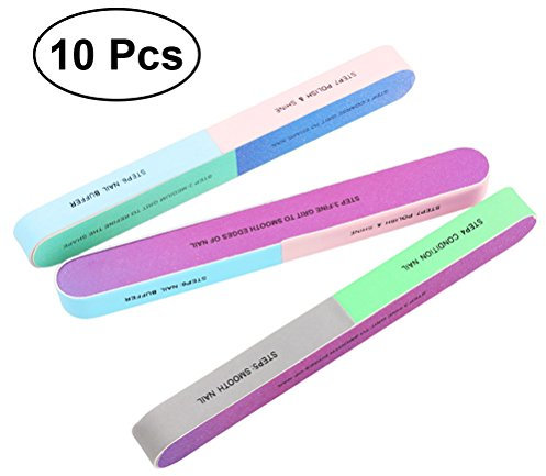 Frcolor Nagelfeile und Nagel-Puffer-kosmetische Maniküre, 6 Weise, 10 PACK
