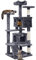 Yaheetech Arbre à Chat avec 2 Niches 3 Plateformes 2 Boules en Sisal Arbre à Grimper Multi-Niveaux Hauteur 137cm Idéal pour 3-4 Chats Gris Foncé