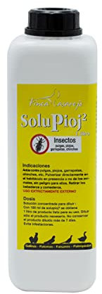 Solupioj (1 litro) - Solución Biodegradable para Eliminar Parásitos Externos como Piojo de Las Gallinas, Ácaros, Garrapatas, Chinches - Desinsectante para Instalaciones de Animales