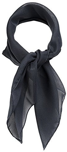 TigerTie Feines Damen Chiffon Nickituch in anthrazit einfarbig Uni - Größe 58 cm x 58 cm - Tuch Halstuch Schal