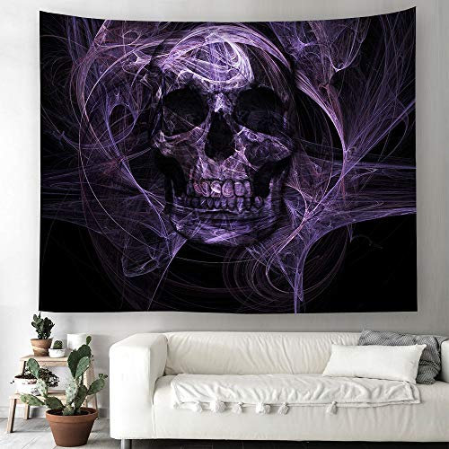 Totenkopf Wandteppich Halloween Horror Schädel Wandbehang Tapisserie Wandtuch Wandkunst Strandtuch Dekotuch 200x150cm