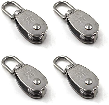 M20 Einzelne Flaschenzug 304 Edelstahlrolle Flaschenzug 4 Stück (Laden: 75KG)