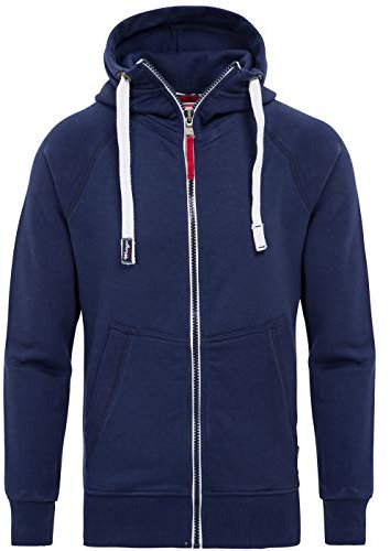 WOTEGA Herren Sweatjacke Zip Hoodie Kapuzenjacke Alex, Blau (Navy Peony 194029), XS
