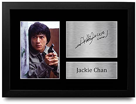 HWC Trading Jackie Chan A4 Gerahmte Signiert Gedruckt Autogramme Bild Druck-Fotoanzeige Geschenk Für Martial Arts Police Story Filmfans