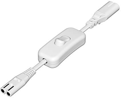 ledscom.de Cavo passante per sistema plug-in C7/C8, interruttore, 0,2 m, bianco