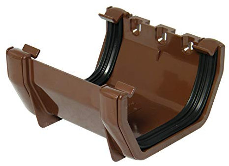 Square LINE Static Caravan Gutter Union Joint Brown GUTTERING RAINWATER System