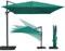 paramondo parapenda Plus Ampelschirm Ampelsonnenschirm, 360° Schwenkbar, Axiale Neigung, Kurbelbedienung, Stahl-Standkreuz und Gestell in Anthrazit, Rechteckig, Grün, 3 x 4 m