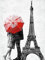 Tamseen DIY Diamond Painting Paris Eiffel Tower, 5D Diamant Painting Bilder Erwachsene Red Umbrella, Diamant Painting Bilder Kinder Kunst Strass Stickerei Sets, für Home Wanddekoration 30X40 cm