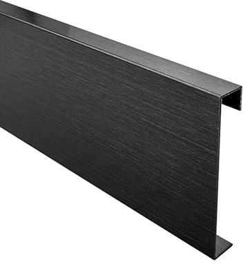 Sockelleiste Edelstahl Fußbodenleisten V2A L250cm 60mm schwarz anthrazit gebürstet Profil 2,5m