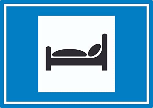 Autobahnhotel Symbol Aufkleber A7 (74x105mm)