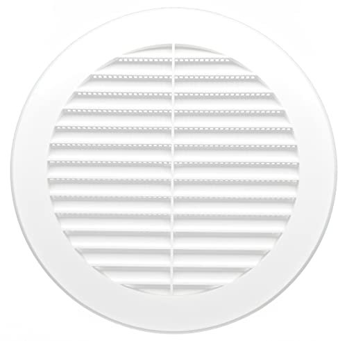 H&C VENT Rejilla Ventilación 150mm de Plástico │ Extractor de Baño Cocina │ Rejilla Aire Acondicionado Conductos Pared Techo Ventilador HVAC Tubo PVC │ Cubiertas de Ventilacion Redonda con Mosquitera