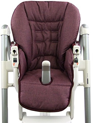 Sitzkissen kompatibel mit Peg Perego Prima Pappa Diner (meliert bordeaux) | Ersatzbezug , robustes und strapazierfähiges Material, weich gepolstert, waschbar
