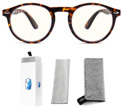 Caracara Lunettes Anti Lumière Bleue, Protection Rayons Ecrans Ordinateurs PC Tablettes Smartphones, ANTI BUÉE OFFERT, Anti UV, Femme Homme (Ecaille, Sans Grossissement)