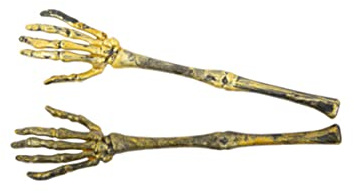 Skelettarme Halloweendeko gold 2 Stück 31 cm
