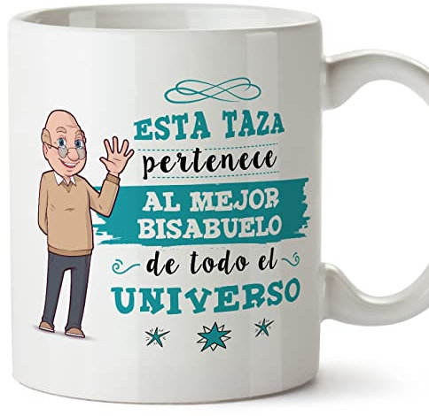 MUGFFINS Tazas para BISABUELO - En Español - Mejor Familia del Universo - 11 oz / 330 ml - Regalo original y divertido