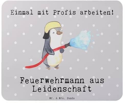 Mr. & Mrs. Panda Mauspad Feuerwehrmann Leidenschaft - Geschenk, Arbeitszimmer, Brandschutz, PC Zubehör, Kollegin, Schenken, Computer zubehör,