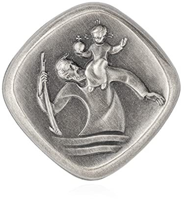 NKlaus 4cm Autoplakette 3D Christophorus Schutzheiliger der Autofahrer Klebender Magnet 11445
