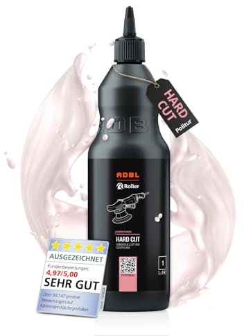 ADBL Hard Cut (1L) - hochwirksame Politur starke Lackkorrekturen - Entfernt tiefe Kratzer und Schleifspuren von P1000-P1500 - Wasserbasierte Formel ohne Silikone und Wachse, staubfreie Anwendung