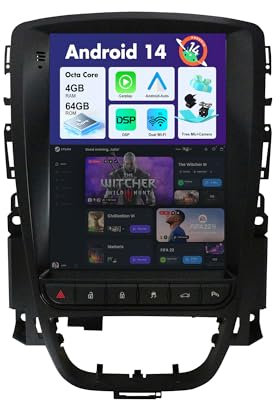 SXAUTO Android 14 IPS Car Stereo For Opel Vauxhall Astra J Buick Excelle XT GT (2006-2016) - 2G+32G - Wireless CarPlay/Android Auto - Rear Camera Free - 9.7 Inch 2 Din - DAB Steering Wheel Fast-boot