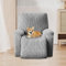 OKYUK Housse de Fauteuil Relax, Housse de Fauteuil inclinable Haute élasticité pour Fauteuil inclinable 4 pièces avec Poches latérales, Housses de Protection Amovibles et lavables (Gris Clair Rayé)