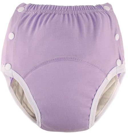 Inkontinenzhose aus Baumwolle für Erwachsene: waschbar, atmungsaktiv, verstellbar, auslaufsicher, ältere Menschen (Purple, XXL)