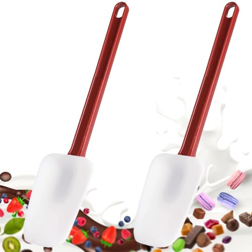 Commercial Spoonula Rubber Spatula Set 2, High Heat Spatula Spoon 16 Inches, Commercial Spatula for Cooking, Rubber Spatula Set Resistant to 500℉ (2 Spoonulas 16/L)