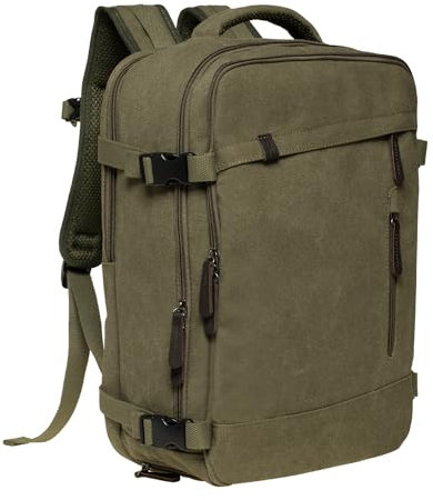 KAUKKO Rucksack Damen Herren mit Laptop Fach 15,6 Zoll für Arbeit, Ausflüge, Uni, 30 * 14 * 42 cm, 40L, 1.13KG (Grün JNL-FH10-08)