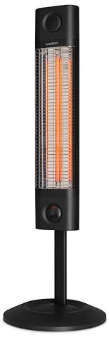 CH1800 RE Infrarot Standheizstrahler - 1800W, Höhenverstellbar, 4 Heizstufen, Fernbedienung, Sicherheitsfunktionen - Ideal für Terrasse, Balkon, Innenräume (schwarz)