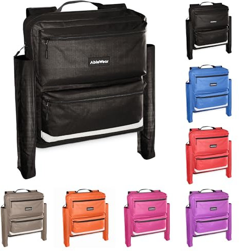 AbleWear Mobility Scooter Bag with Crutch Pockets - Black