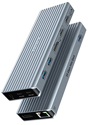 Qhou USB-C Docking Station, 11 in 1 USB C HUB mit Zwei 4K@60Hz Videoausgängen, Zwei Monitoren,3xUSB 3.1, 2xHDMI, 2xDP, Gigabit Ethernet und Audio, kompatibel mit Windows