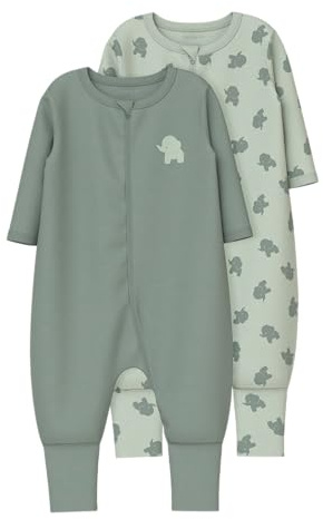 Name it baby Herren Nbmnightsuit 2P Zip Ff Sea Elephant Noos, Sea Foam, 98 EU