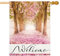 Mugod Rosa Kirschbäume Hausflagge, doppelseitig, 28 x 40 cm, Frühlingspark, Kirschblüten, Sackleinen, große Flagge, Haus, saisonales Bauernhaus, Außendekoration