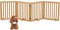 Freistehendes Haustiergitter aus Holz, zusammenklappbarer Hundezaun, Naturholz, Hundegitter für Treppen, einziehbares Hundegitter für Türen, Haustiergitter für Hunde, 60 cm Höhe, 4 Paneele