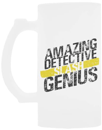 Udaytee Amazing Detective Slash Genius Distressed Tasse À Bière En Verre À Poignée