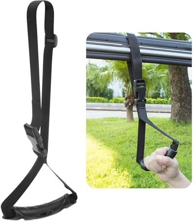 Kasoud Portable Detachable Nylon Grip Handle, Adjustable Standing Aid, Safety Handle Vehicle Support, Car Grab Handle Aid, Car Standing Support Handle for Elderly Disabled Pregnant (Black)