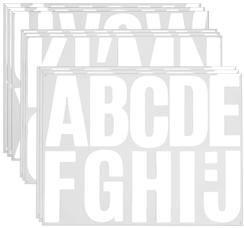 ZEYIYER 102 pegatinas de letras blancas, 9 hojas de 10,16 cm, letras grandes, pegatinas de letras de vinilo, pegatinas autoadhesivas para buzón, tableros de póster