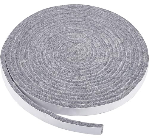 GORGECRAFT 4.5Ms Gasket Seals 12.5 x 4mm High Temp Grill Sealer Gasket Replacement Self Stick Felt High Heat BBQ Gasket Tape Chef for Efficient Cooking BBQ Lid Gray