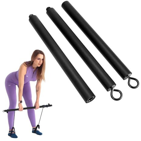 Pilates Bar,Tragbare PilatesBar,Osuter Fitness Stange 100 cm,Pilates Stange,Resistance BandsBar,Fitnessbänder Stange,Widerstandsbänder Stange,für Home Yoga Pilates Stretching Bars Gym Fitnessgeräte