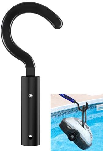 WEIGUZC Poolhaken Edelstahl für alle Poolroboter, Gummibeschichteter Metallhaken für Teleskopstangen, Easy Retrieval Tool für schnurlose, oberirdische & Unterwasserpool Saugroboter