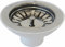 Piletta pilettone di scarico tipo basket per lavello lavabo senza troppo pieno, con attacco da 11/2 e Foro da Ø 90mm, Pilettone Ø 114mm, piletta standard in acciaio con vite e cestello