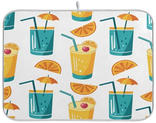 Kcldeci Abtropfmatte für Cocktails, Sommer, kalte Getränke, für Küche, Theke, Dekoration, 40,6 x 45,7 cm, Abtropfmatte für Kaffee, Bar