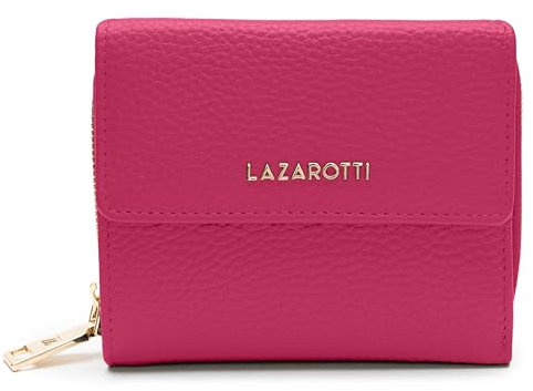 Lazarotti Pelle portafoglio Bologna Leather Wallet With 8 Card Slots Hot Pink rosa