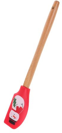GLEAVI espátula de crema espátula para vestirse raspador de glaseado para decorar pasteles alisadores de pasteles utensilio de cocina de navidad espátula para hornear de madera rojo