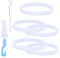 BOXOB 5pcs Rubber Gaskets Replacement Seals for Ninja Blenders, 3.74in White O-Ring with Brush and Hook Compatible with BL480 BL680 BL910 & CT680