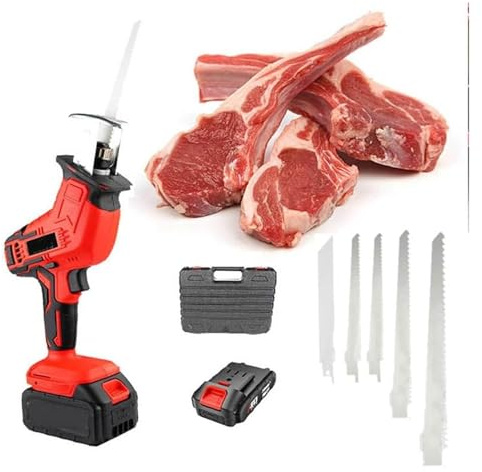 Scie à os compacte scie à boucher professionnelle sans fil - scie à os électrique alimentée par batterie, épaisseur de coupe de 10cm/4in, pour un usage Commercial et domestique